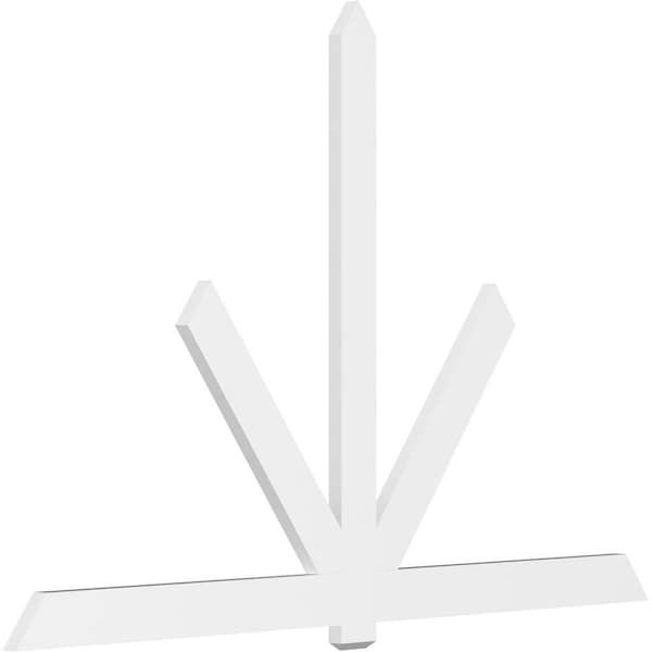 Ekena Millwork Kennewick Architectural Grade PVC Gable Bracket, 108"W x 72"H x 2"D x 6"F, 16/12 Pitch GBP108X72X0206KEN00 - main